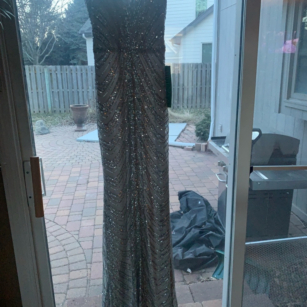 B.Smart Silver Sequin Prom Formal Dress - Picture 7 of 8